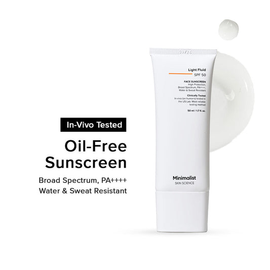 Minimalist Light Fluid SPF 50 Sunscreen – Lightweight Broad Spectrum Protection (50ml)