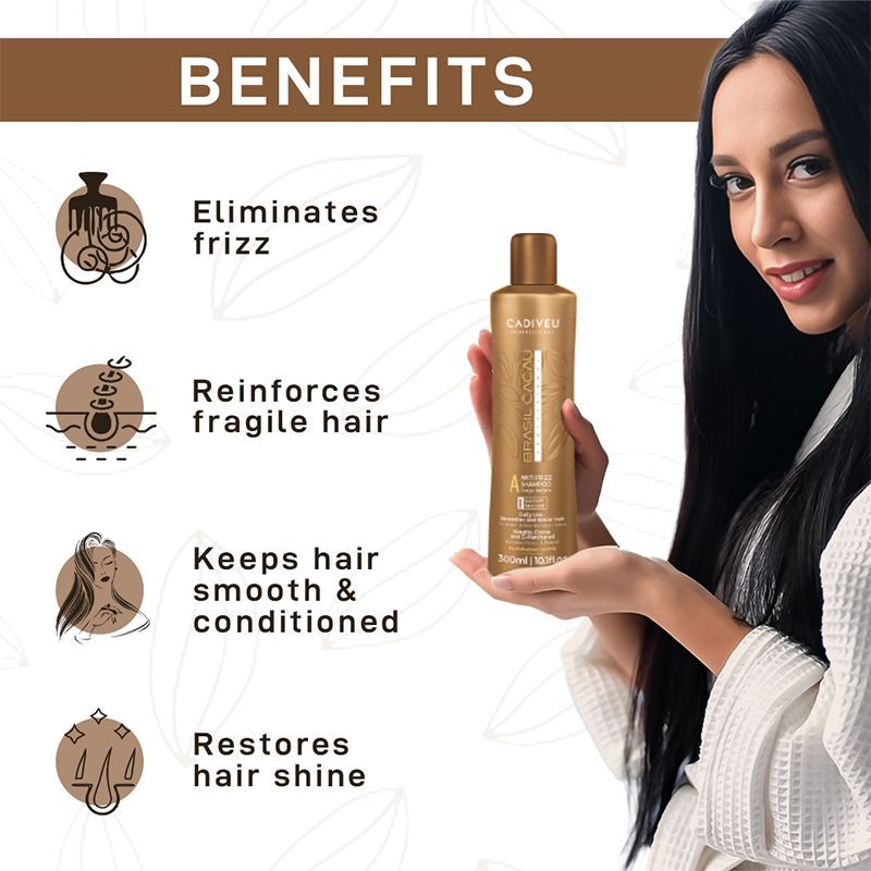 Cadiveu Brasil Cacau Anti Frizz Shampoo – Smooth & Silky Hair (300ml)