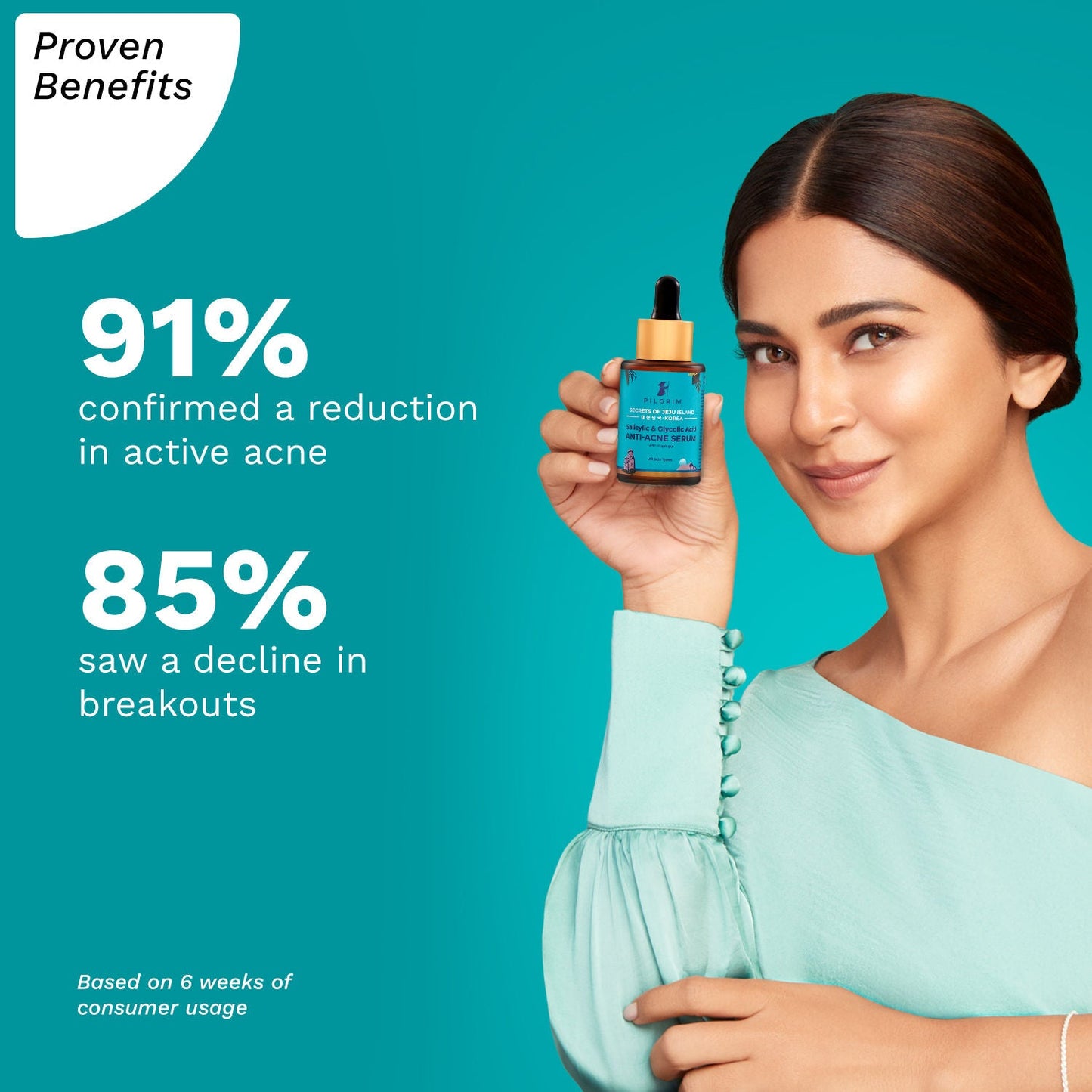 Pilgrim Anti-Acne Serum With Salicylic & Glycolic Acid – Clears Acne & Fades Marks (30ml)