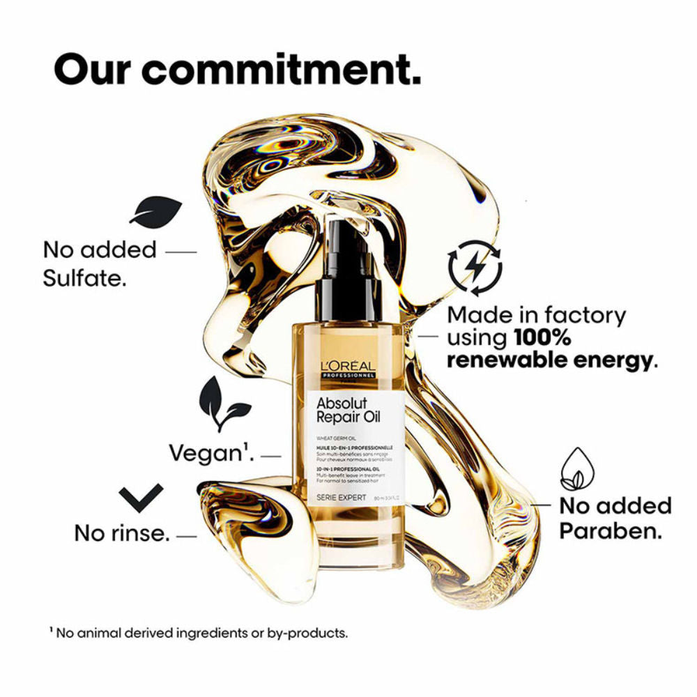 L'Oreal Professionnel Absolut Repair 10-in-1 Multi-Benefit Hair Serum For Dry And Damaged Hair (90ml)