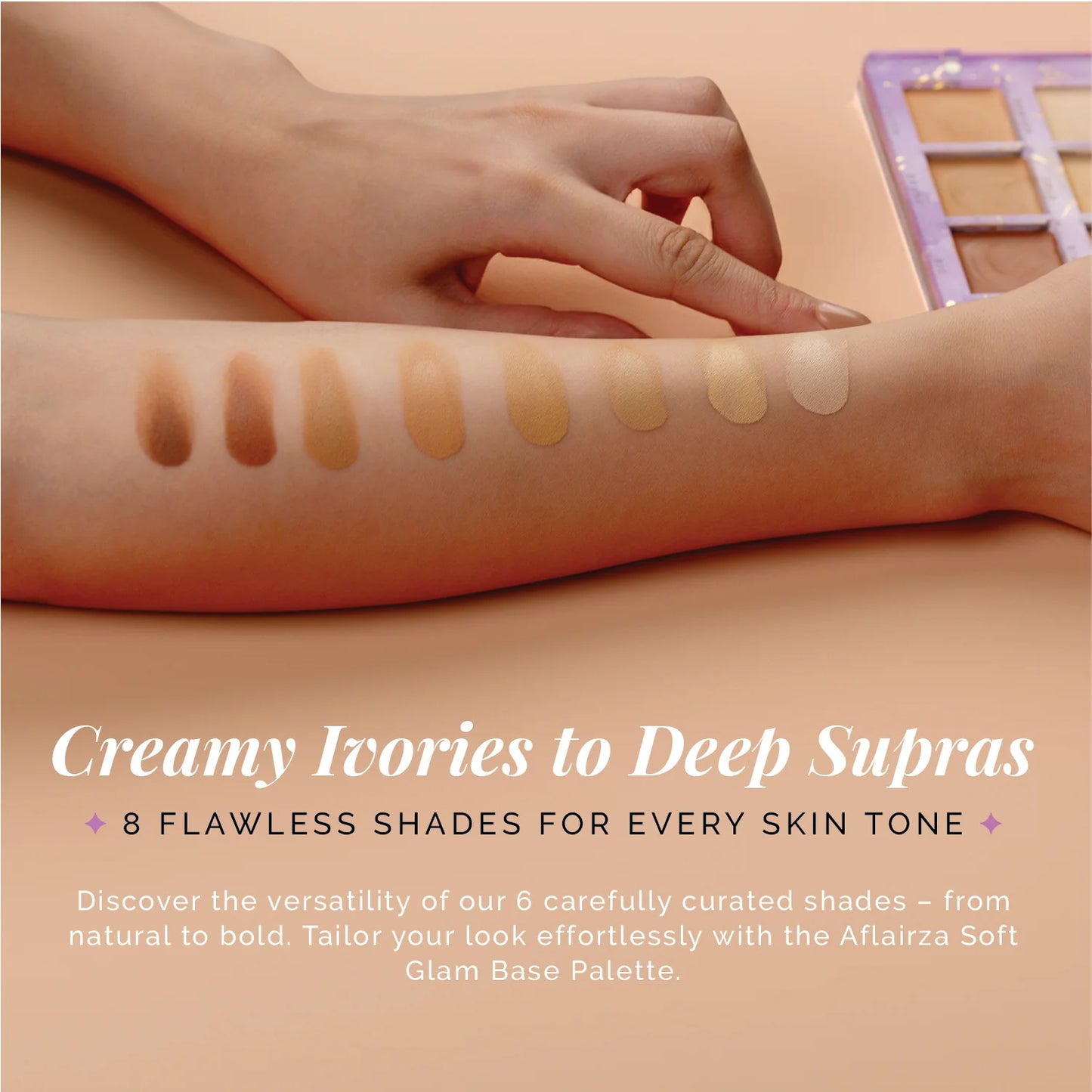Aflairza Soft Glam Base Palette – Foundation, Concealer & Contour
