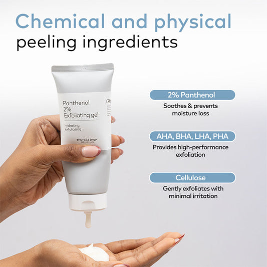 The Face Shop Alltimate Panthenol 2% Exfoliating Gel -Korean Cleansing Scrub with AHA, BHA, LHA, PHA (150ml)