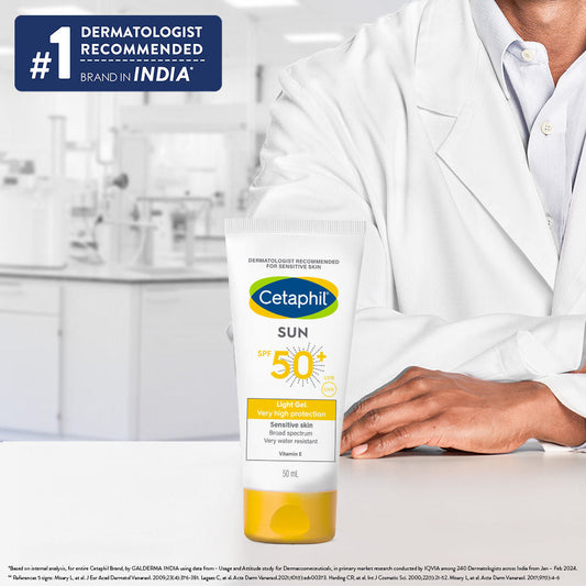 Cetaphil SPF 50+ Light Gel Very High Protection, For Mineral Base, All Skin Types (50ml)