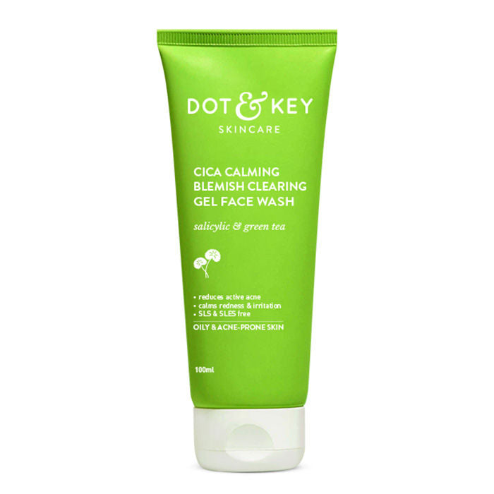 Dot & Key Cica Calming Blemish Clearing Face Wash – Gentle Cleanser for Acne-Prone Skin (100ml)