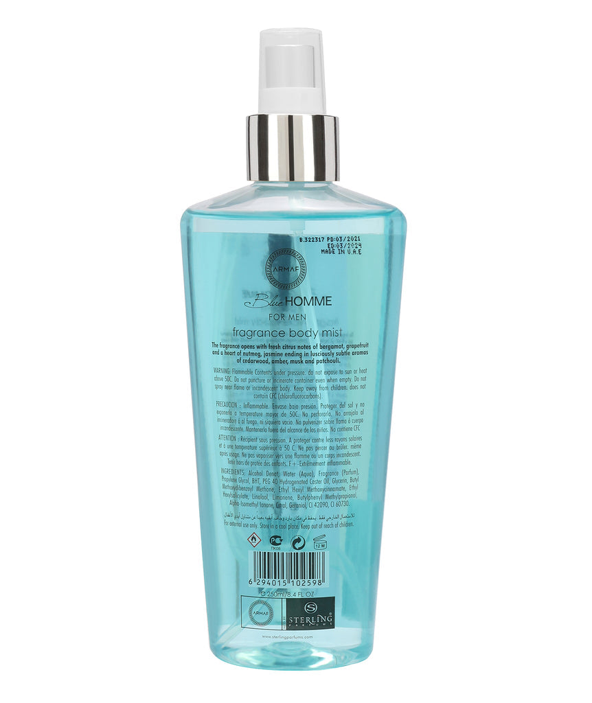 Armaf Blue Homme Body Mist for Men - 250ml | Long-Lasting Fragrance