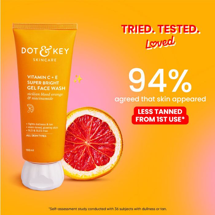 Dot & Key Vitamin C + E Super Bright Gel Face Wash – For Radiant, Glowing Skin (100ml)