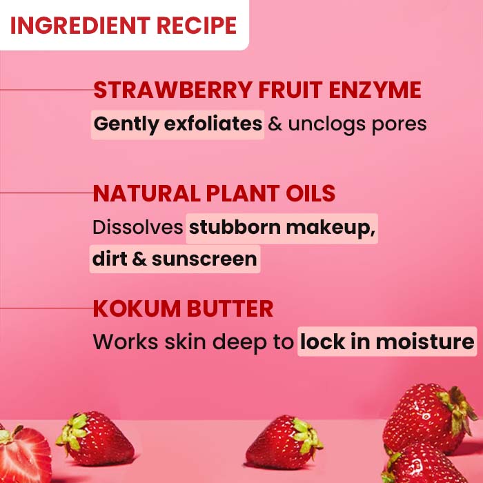 Dot & Key Strawberry Dew Deep Cleansing Balm For Face, Lip & Eye Waterproof Makeup Remover (70ml)