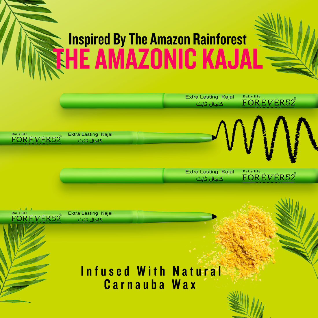 Forever 52 Amazonic Extra Lasting Kajal – Intense Black, Smudge-Proof & Long-Lasting