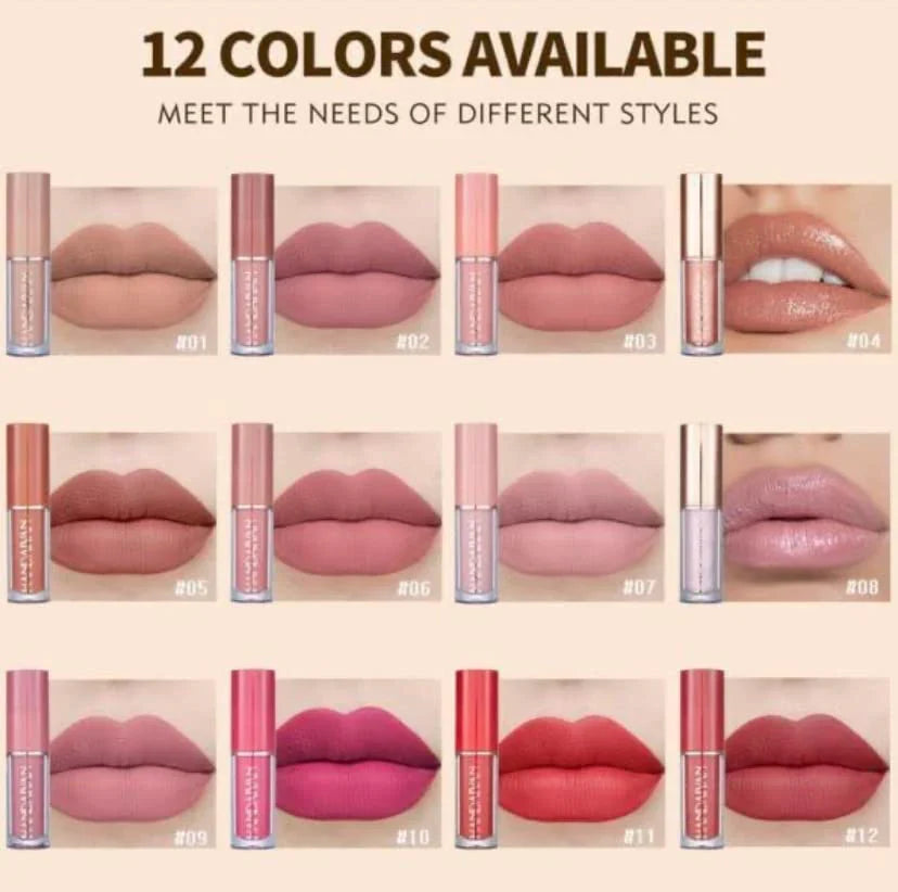 Handaiyan 12 Piece Liquid Lipstick Set 12 Pcs x 2.5ml