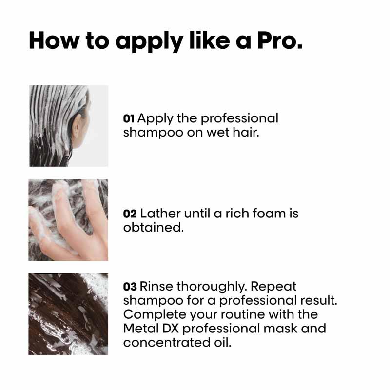 L'Oreal Professionnel Metal DX Anti-Metal Sulfate-Free, Cleansing Cream Shampoo For Hair Breakage (300ml)