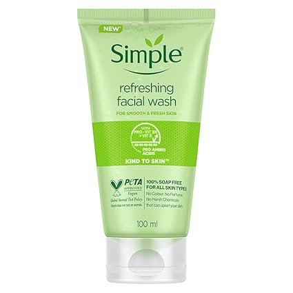 Simple Kind to Skin Refreshin Facial wash For All Skin Types (100ml)