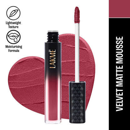 Lakme Xtraordin-Airy Velvet Matte Lip Mousse - 203 Plum Punch 4.6g