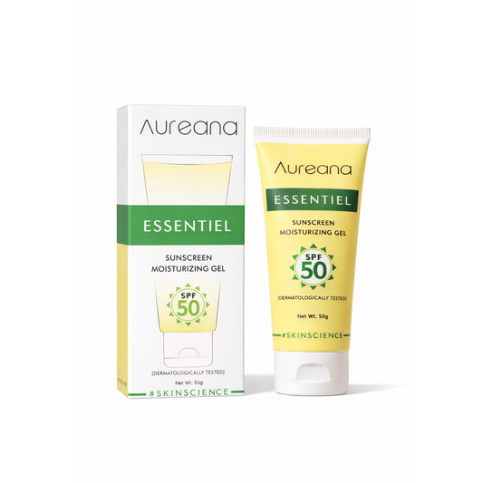 Aureana Essentiel Sunscreen Moisturizing Gel SPF 50 – Hydrating, Lightweight & Dermatologically Tested (50g)