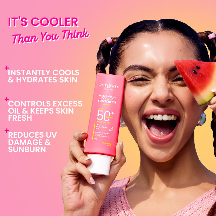 Dot & Key Watermelon Waterlight Sunscreen SPF 50 PA+++ No White Cast For Normal To Oily Skin 80g