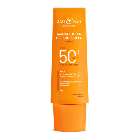 Dot & Key Mango Detan Gel Sunscreen In-Vivo Tested SPF 50+ PA++++, Oil-Free Formula (80g)