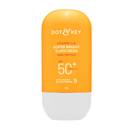 Dot & Key Vitamin C + E Super Bright Sunscreen SPF 50 PA+++ For Glowing Skin, 100% No White Cast (80g)