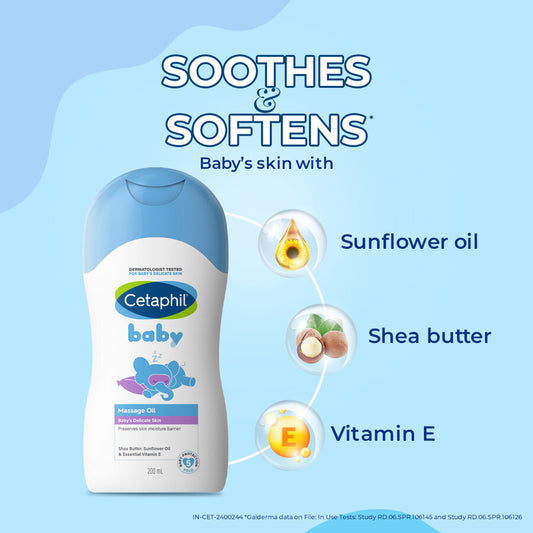 Cetaphil Baby Massage Oil – Gentle Care for Your Baby’s Delicate Skin (200ml)