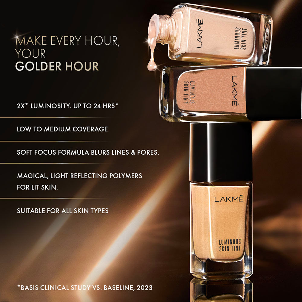 Lakme Absolute Luminous Skin Tint Foundation For Flawless Finish Upto 24Hrs 23ml