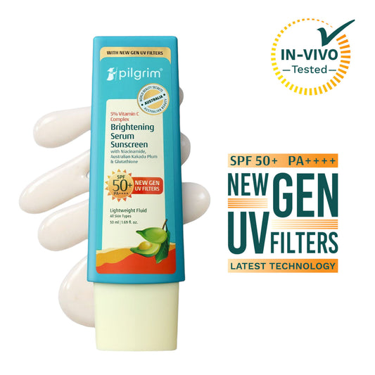 Pilgrim 5% Vitamin C Complex Brightening Serum Sunscreen SPF50+PA++++ In-Vivo tested (50ml)