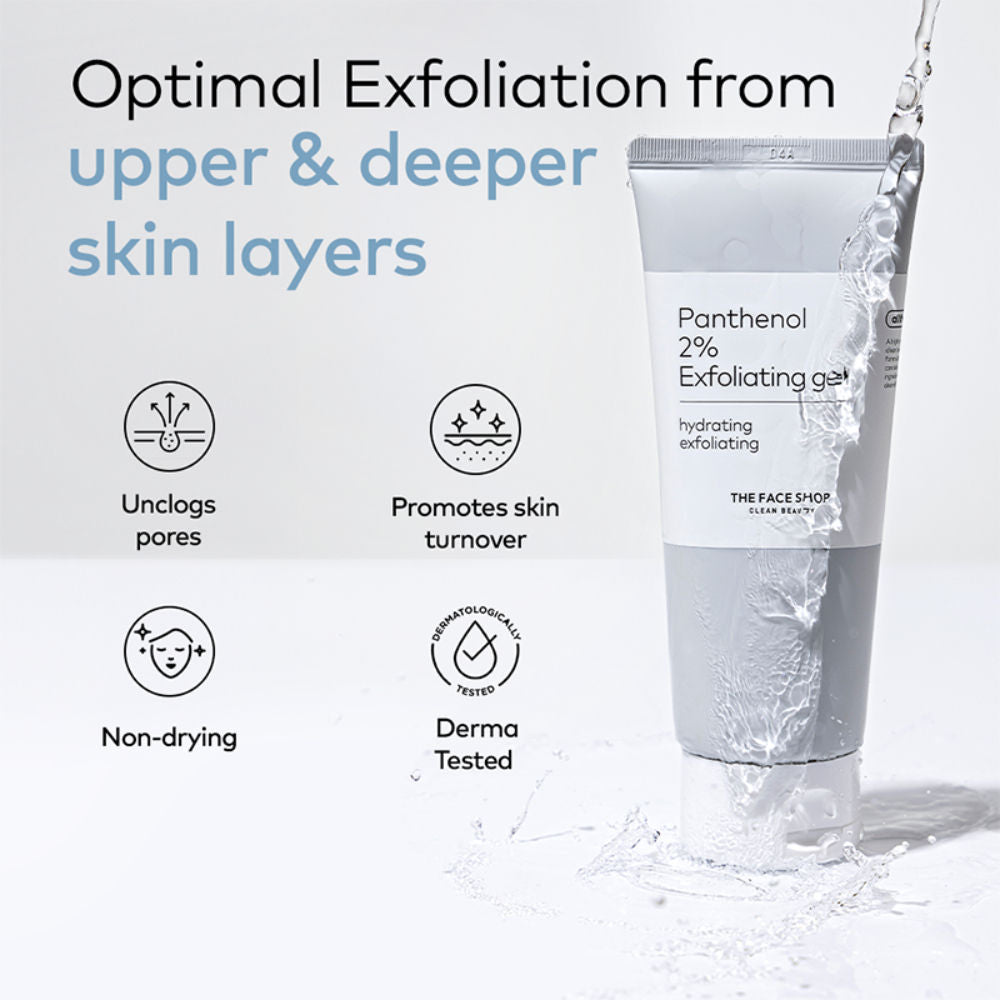 The Face Shop Alltimate Panthenol 2% Exfoliating Gel -Korean Cleansing Scrub with AHA, BHA, LHA, PHA (150ml)