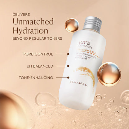 The Face Shop Ceramide & Rice Face Toner - Korean Beauty Skincare for Brightness & Minimizes Pores