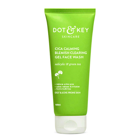 Dot & Key Cica Calming Blemish Clearing Face Wash – Gentle Cleanser for Acne-Prone Skin (100ml)