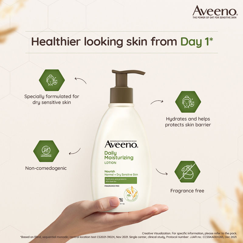 Aveeno Daily Moisturising Lotion – Natural Oat Body Moisturizer for Normal, Dry & Sensitive Skin