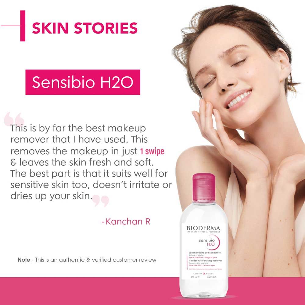 Bioderma Dermatological Micellar Water Sensibio H2O - Gently Removes Makeup Prevents Clogged Pores (250ml)
