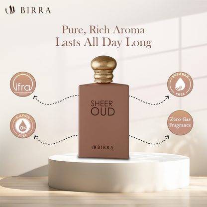 Birra Sheer Oud Eau De Parfum for Men – Long Lasting Soft Oud Luxury Fragrance (100ml)