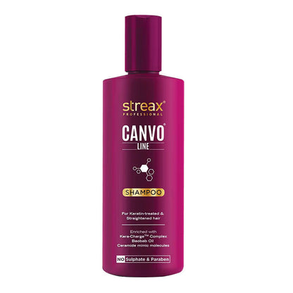 Streax Professional Canvo Line Keratin - Treated & Straightened Hair Shampoo