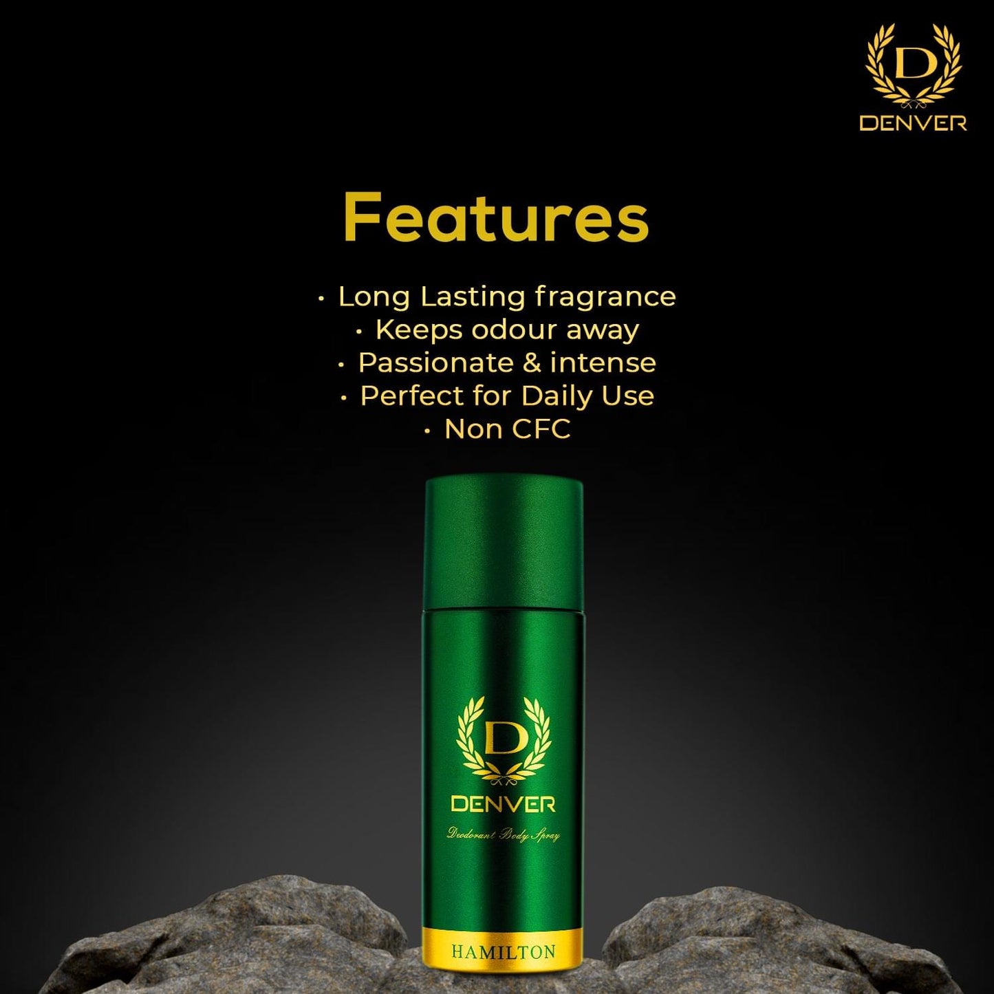 Denver Hamilton Deodorant Body Spray for Men 165ml