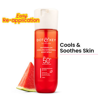 Dot & Key Watermelon Cooling Sunscreen Body Spray In-Vivo Tested SPF 50+ PA+++, Easy Re-application (110ml)