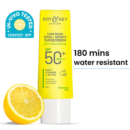 Dot & Key Lime Rush Swim + Sports Sunscreen SPF 50+ PA++++ In-Vivo Tested (50g)