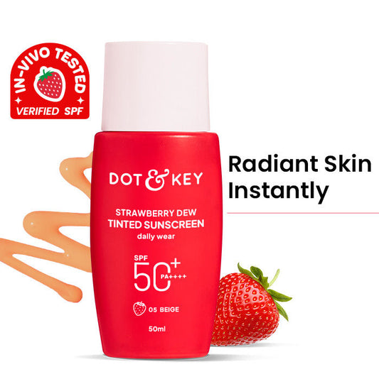 Dot & Key Strawberry Dew Tinted Sunscreen In-Vivo Tested SPF 50+ PA++++ for Daily Wear (50ml)
