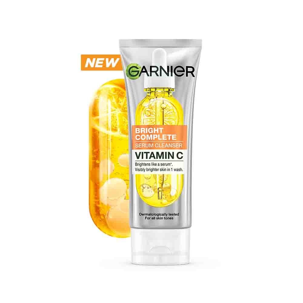 Garnier Vitamin C + Serum Face Wash for Brightening & Tan Removal For all Skin Types