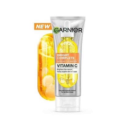 Garnier Vitamin C + Serum Face Wash for Brightening & Tan Removal For all Skin Types