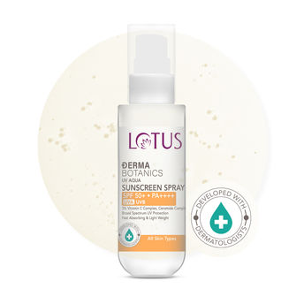 Lotus DermaBotanics 3% Vitamin C Complex + Ceramide Complex UV Aqua Sunscreen Spray SPF 50 + PA++++ (50ml)