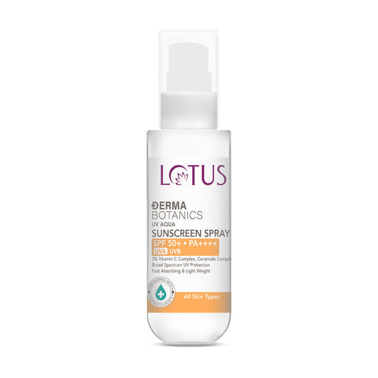 Lotus DermaBotanics 3% Vitamin C Complex + Ceramide Complex UV Aqua Sunscreen Spray SPF 50 + PA++++ (50ml)