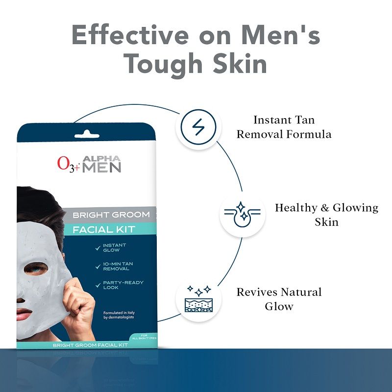 O3+ Alpha Men Bright Groom Facial Kit (54g+2ml)