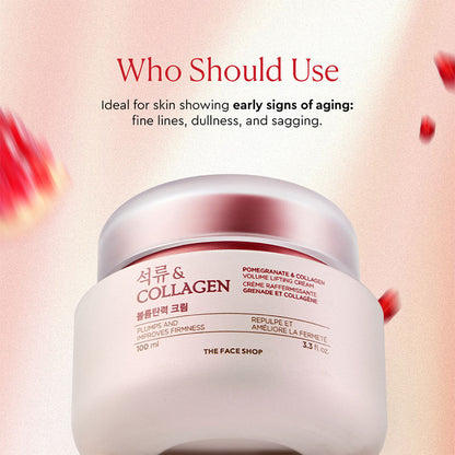 The Face Shop Collagen & Pomegranate Moisturizer Anti Aging Korean Beauty Day & Night Cream (100ml)