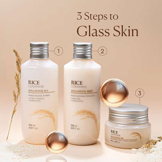 The Face Shop Rice & Ceramide Moisturizing Emulsion Cream - Korean Brightening Moisturizer (150 ml)