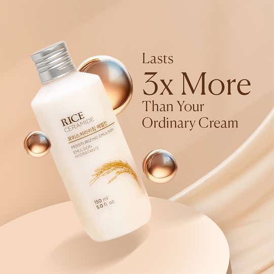 The Face Shop Rice & Ceramide Moisturizing Emulsion Cream - Korean Brightening Moisturizer (150 ml)
